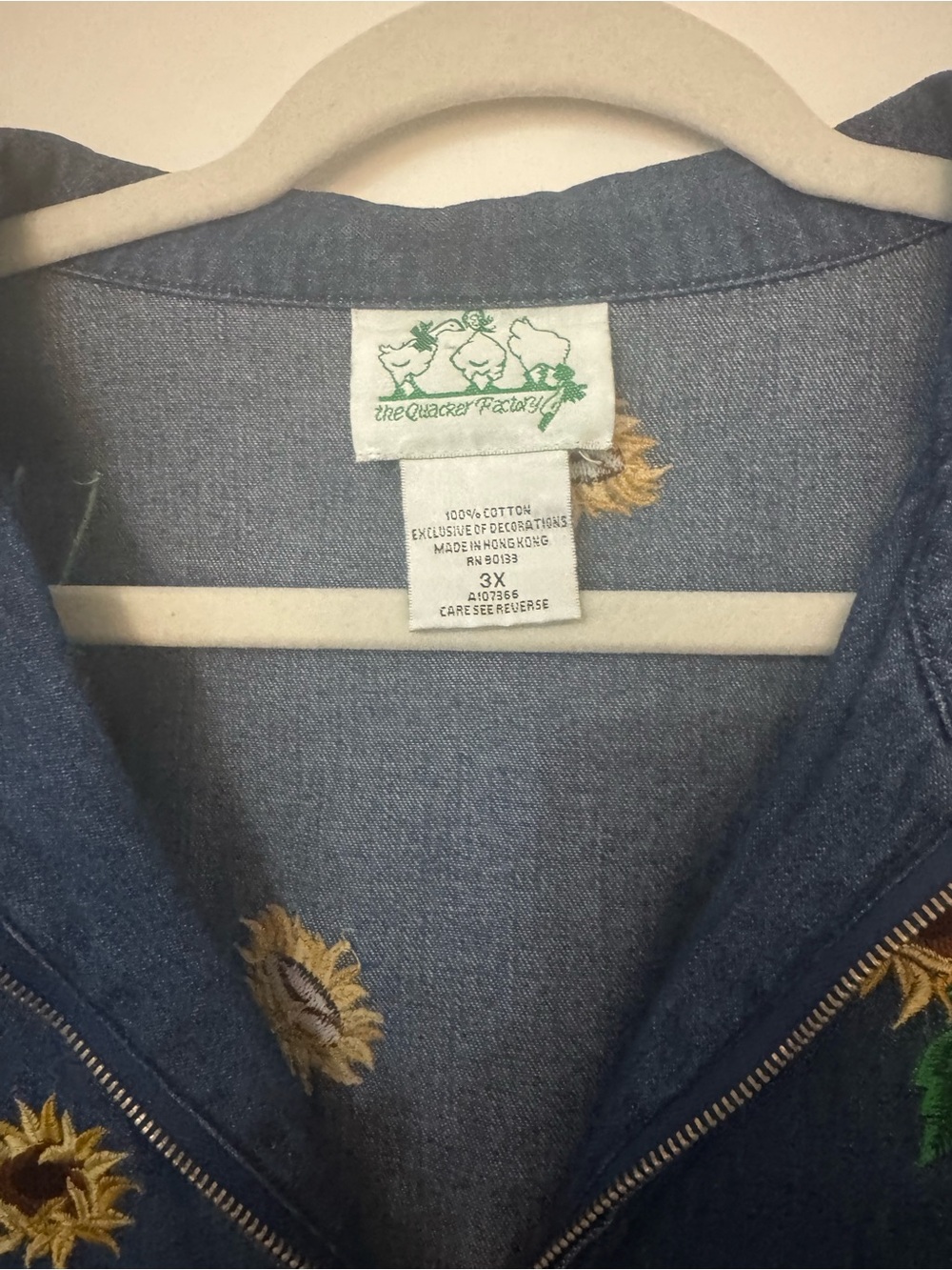 Quacker Factory Denim Jacket with Yellow Sunflower Embroidery - Picture 2 of 5